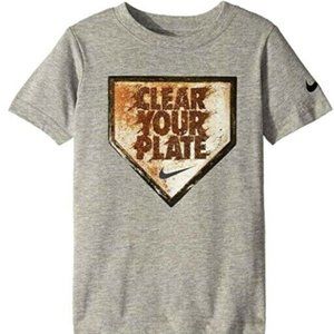 Toddler Boys Nike "Clear Your Plate" Baseball T-shirt Size 2T, Short Sleeve